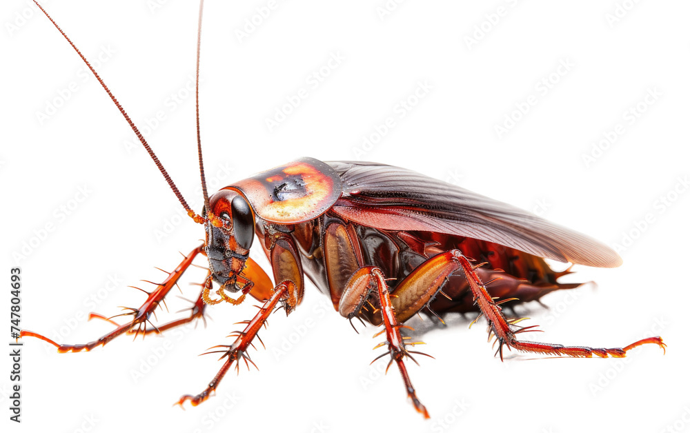 Naklejka premium Expired Cockroach Up Close isolated on transparent Background