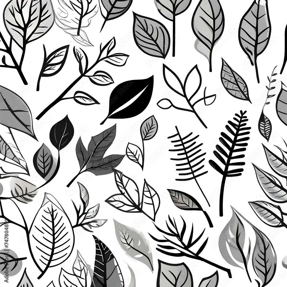 twig, leaf, tree, black and white vector style illustration in vector style twig, leaf, tree, black and white vector style illustration in vector style