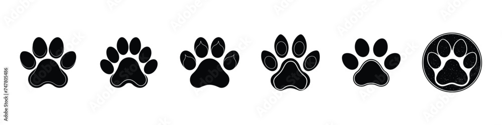 paw print collection, Paw Print icon. Paw Print icon set, silhouette of a paw print, icon paw print. paw print collection, Paw Print icon. Paw Print icon set, silhouette of a paw print, icon paw print.