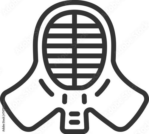 剣道のアイコン（線画）のイラスト
