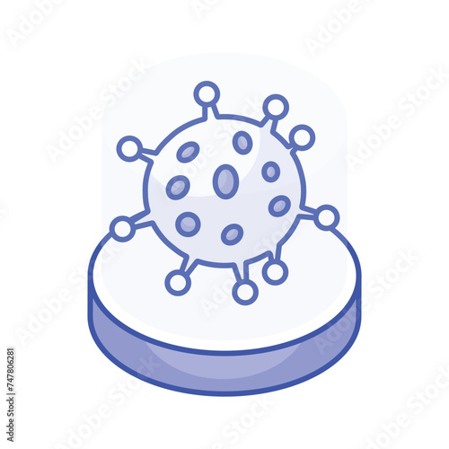 Viral coronavirus isometric vector design, infectious disease