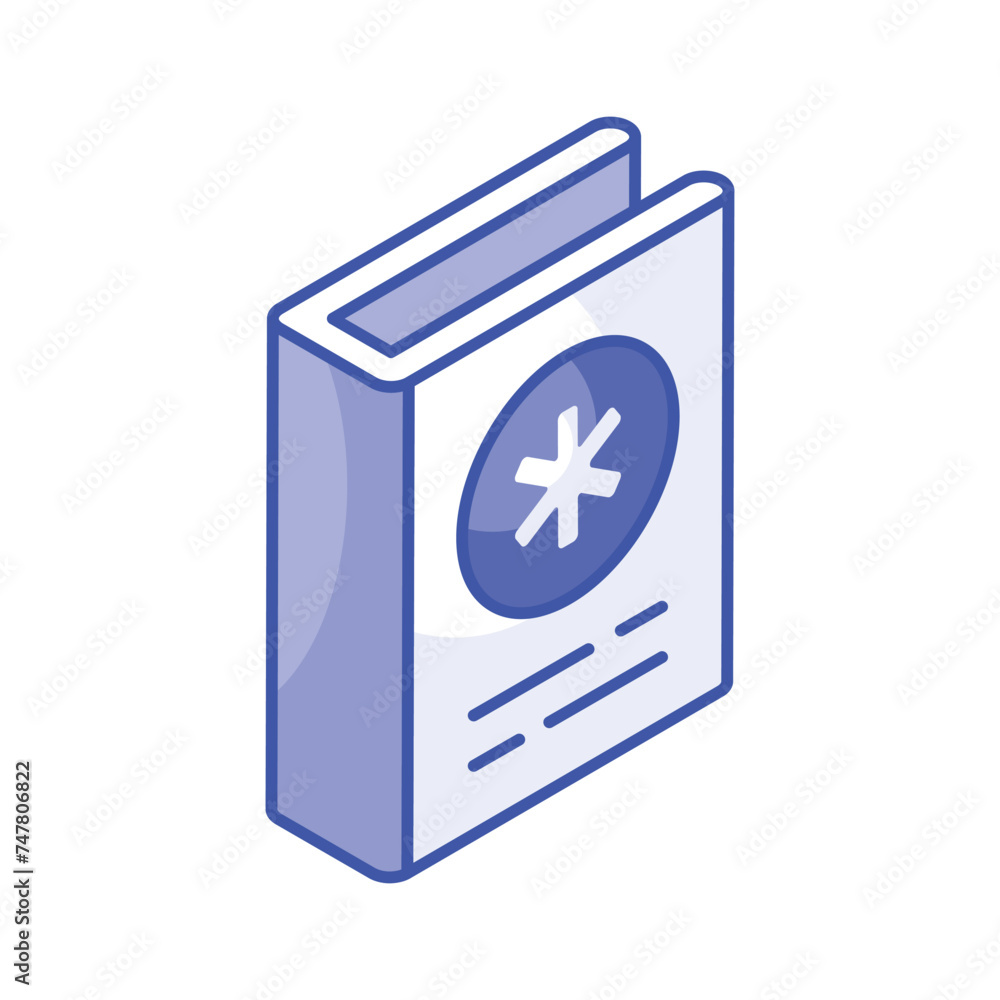 Premium isometric vector of medical book, an editable icon of medical education Premium isometric vector of medical book, an editable icon of medical education
