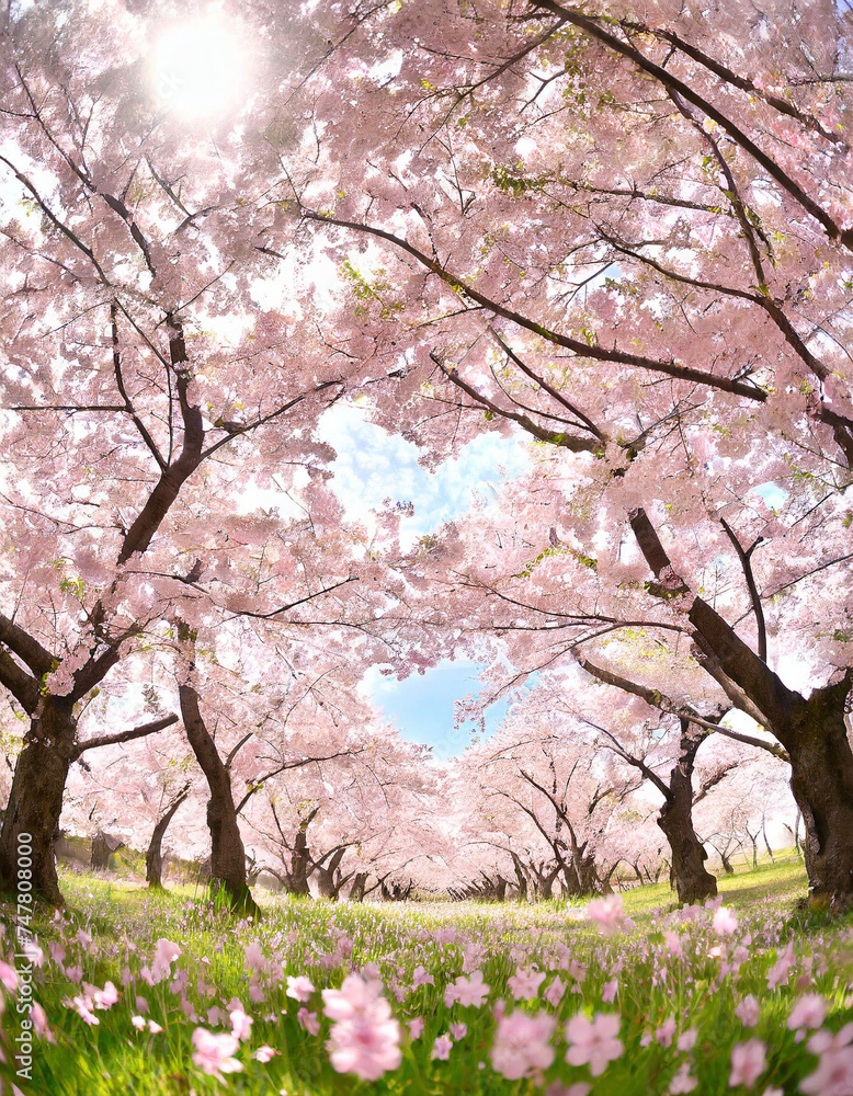 桜　日本の春　4月　Generative AI	
