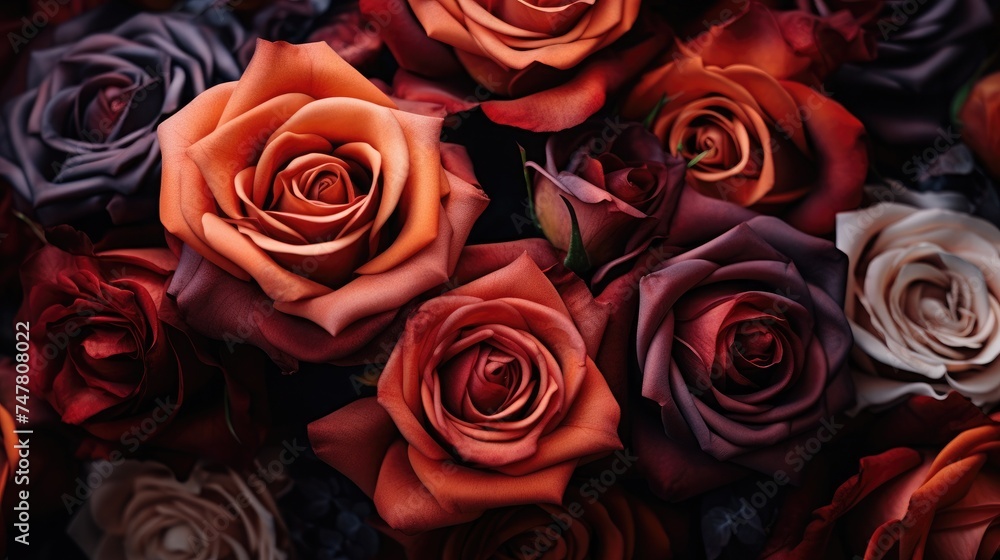 Close up on roses bouquet Close up on roses bouquet