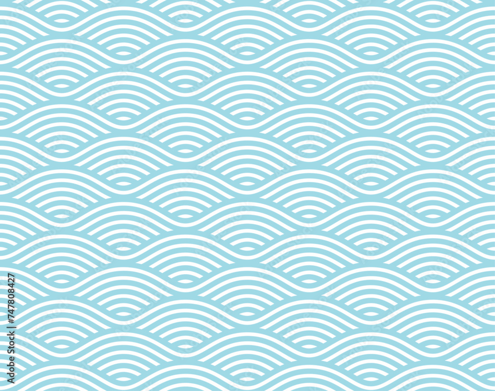 One-color seamless pattern with waves One-color seamless pattern with waves