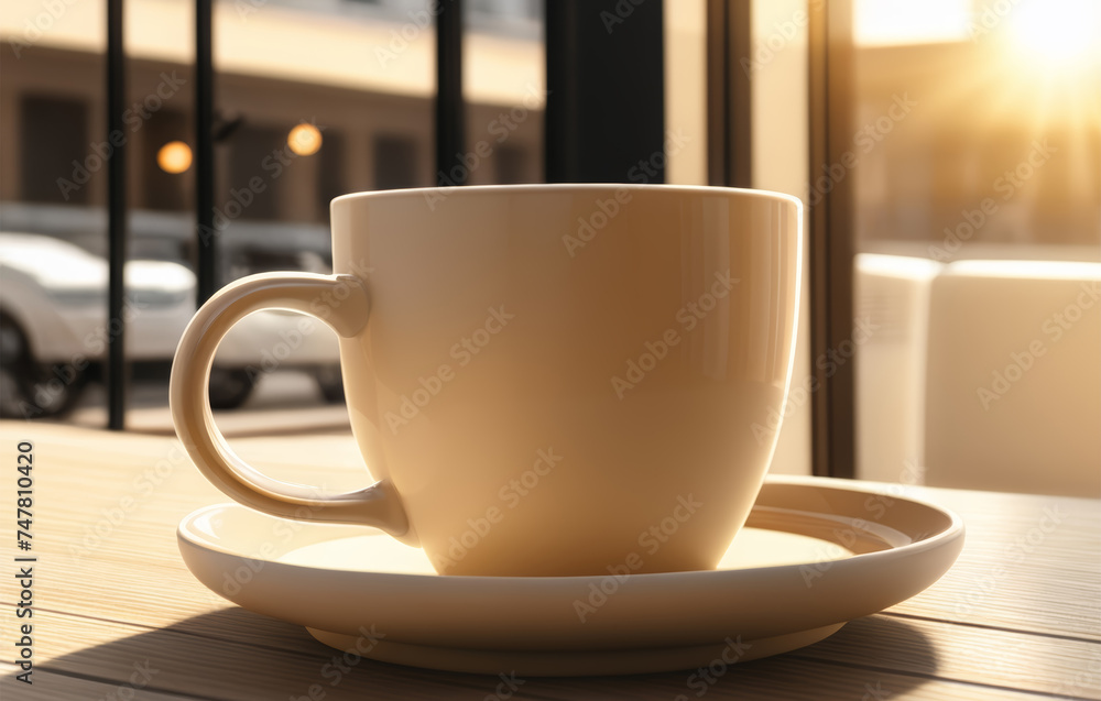 Enjoying Coffee at the Desk Enjoying Coffee at the Desk