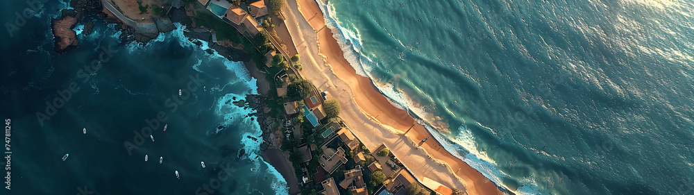 Naklejka premium Brazil Landscape Drone View, Generative Ai