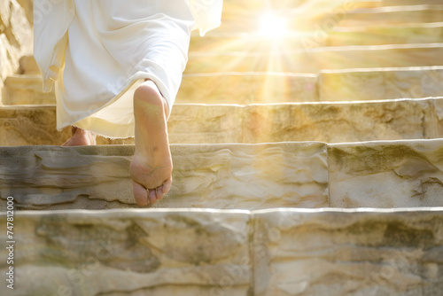 Resurrection Of Jesus Christ at empty tomb photo