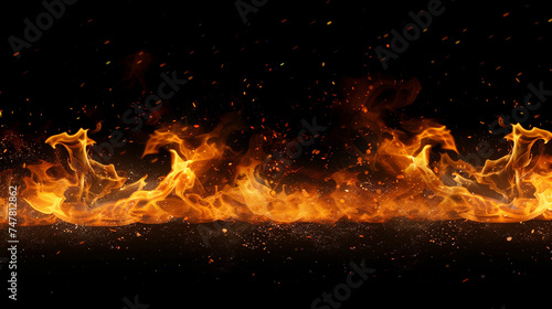 flames of fire on a black background © Technical786