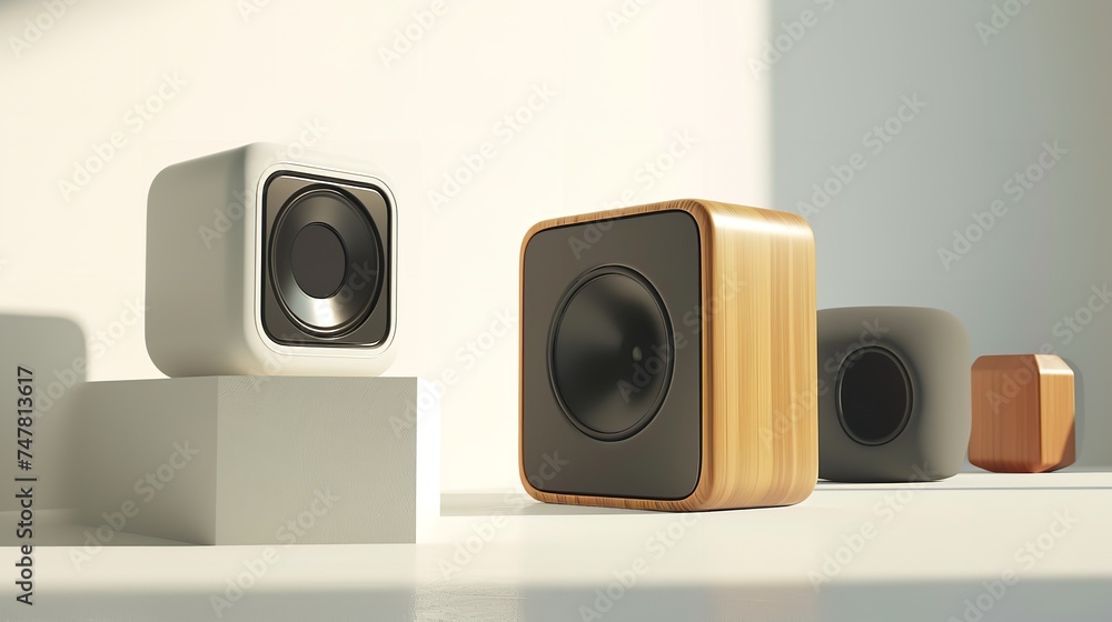 Wireless Bluetooth Speakers on a White Background Wireless Bluetooth Speakers on a White Background