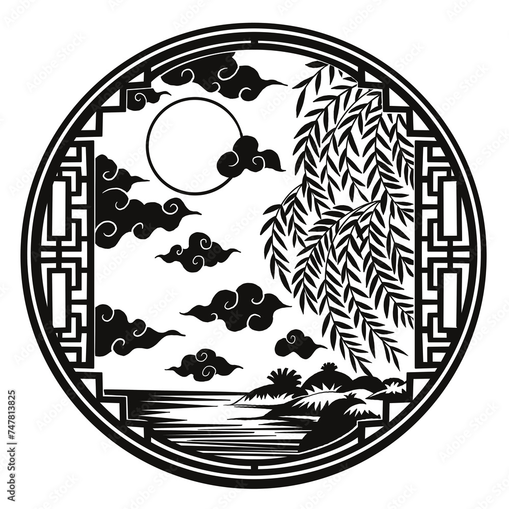 Chinese papercut card illustration Chinese papercut card illustration