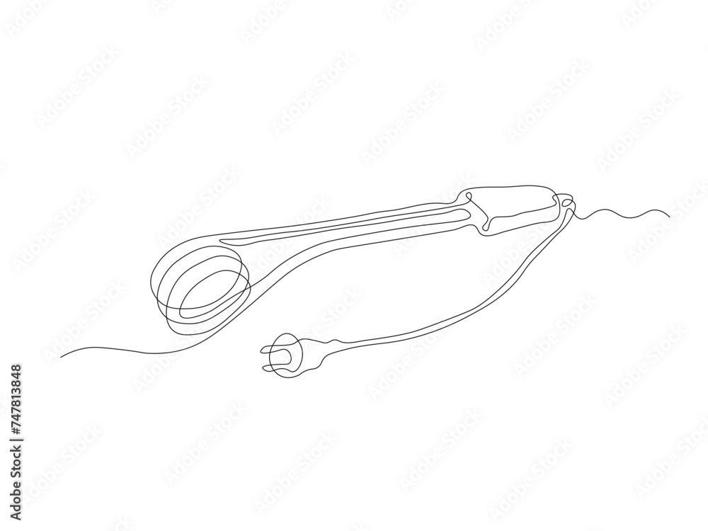 Abstract immersion heater,continuous single line art hand drawing sketch - obrazy, fototapety, plakaty 