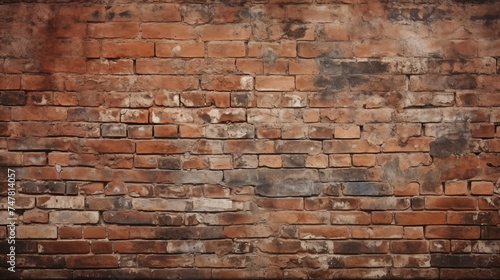 Red brick wall with vignette texture background © Pakhnyushchyy