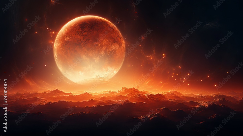 Futuristic Exploration: Alien Planet in Cosmic Orange Glow - Canon RF 50mm f/1.2L USM Capture Futuristic Exploration: Alien Planet in Cosmic Orange Glow - Canon RF 50mm f/1.2L USM Capture