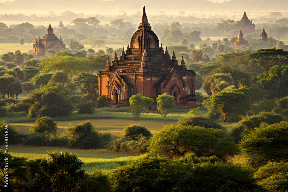 temple myanmar on background