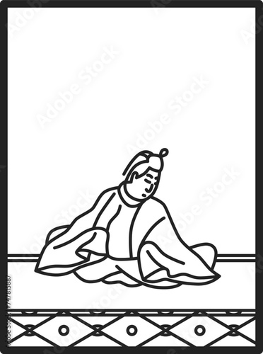 シンプル線画百人一首　中納言家持