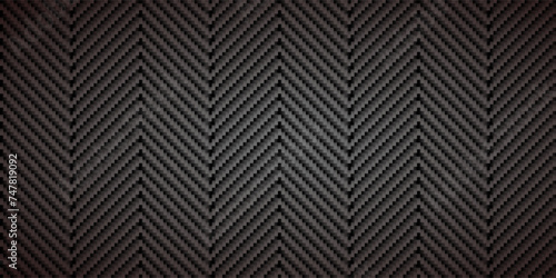 Black diagonal carbon fiber seamless texture background vector illustration. Textile fabric, car tuning or cloth macro kevlar crisscross texture background.