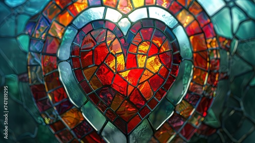 heart-stained glass window
