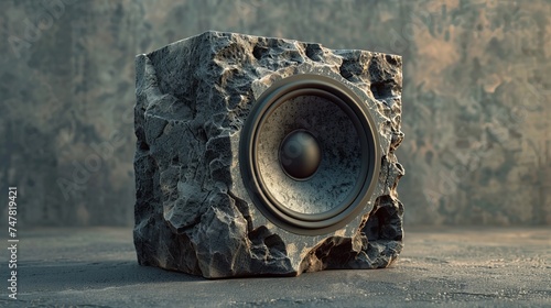 a stone loudspeaker with a stone membrane photo