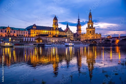 Evening cityscape of Dresden, Germany
