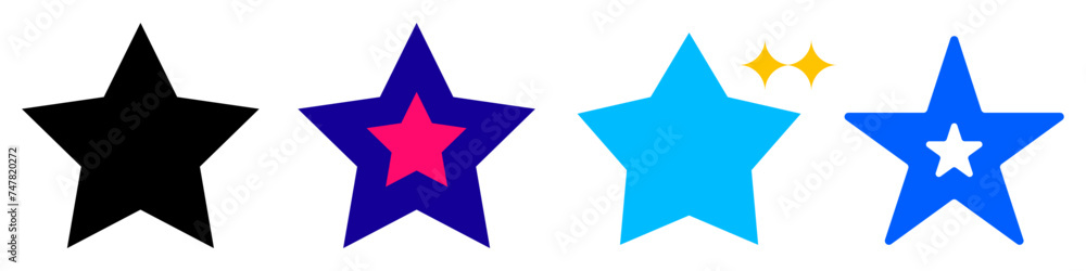 Obraz premium set of star. color vector icon. design elements