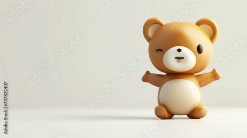 This is a cute and cuddly teddy bear. It is made of soft, brown fur and has a friendly face with a winking eye.