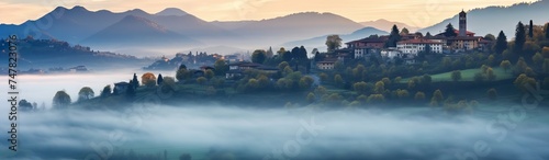 Foggy Sunrise Over Brianza, Como Province, Lombardy, Italy - Canon RF 50mm f/1.2L USM Capture photo