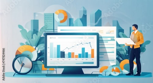 Financial analysis on business strategy, audit or financial specialists audits and analyze financial report and chart for investment concept