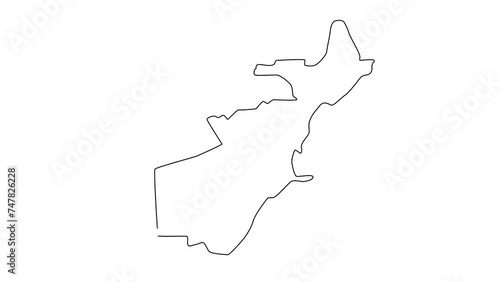animated sketch of the map of Comodoro Rivadavia in Argentina photo
