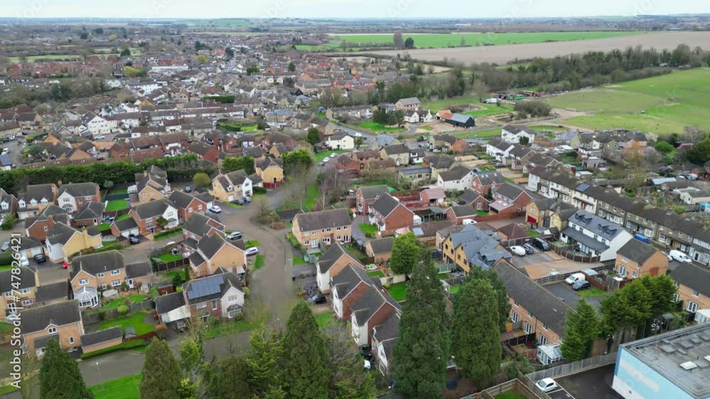 Most Beautiful High Angle View of Arseley Town of England UK. The Footage Was Captured During Cloudy and Rain Day. Most Beautiful High Angle View of Arseley Town of England UK. The Footage Was Captured During Cloudy and Rain Day.