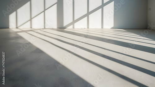 Empty room combined with the sunlight on the wall.
