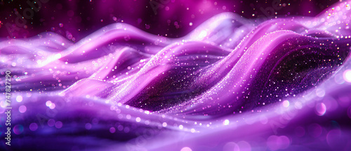 Futuristic Wave of Purple Light, Bright Digital Abstraction, Shiny Modern Design with Glowing Lines, Dark Space with Colorful Motion, Artistic Concept of Dynamic Energy and Flow
