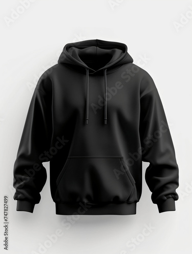  black hoodie mock up isolated on white background