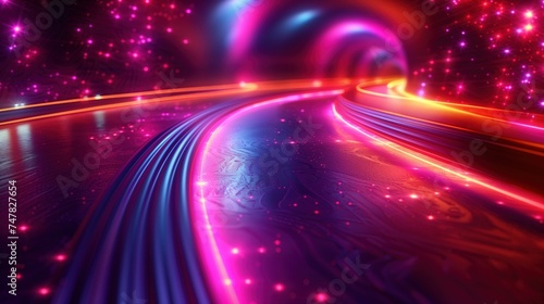 Hi tech technology, warp speed wormhole science design. Horizontal speed lines background
