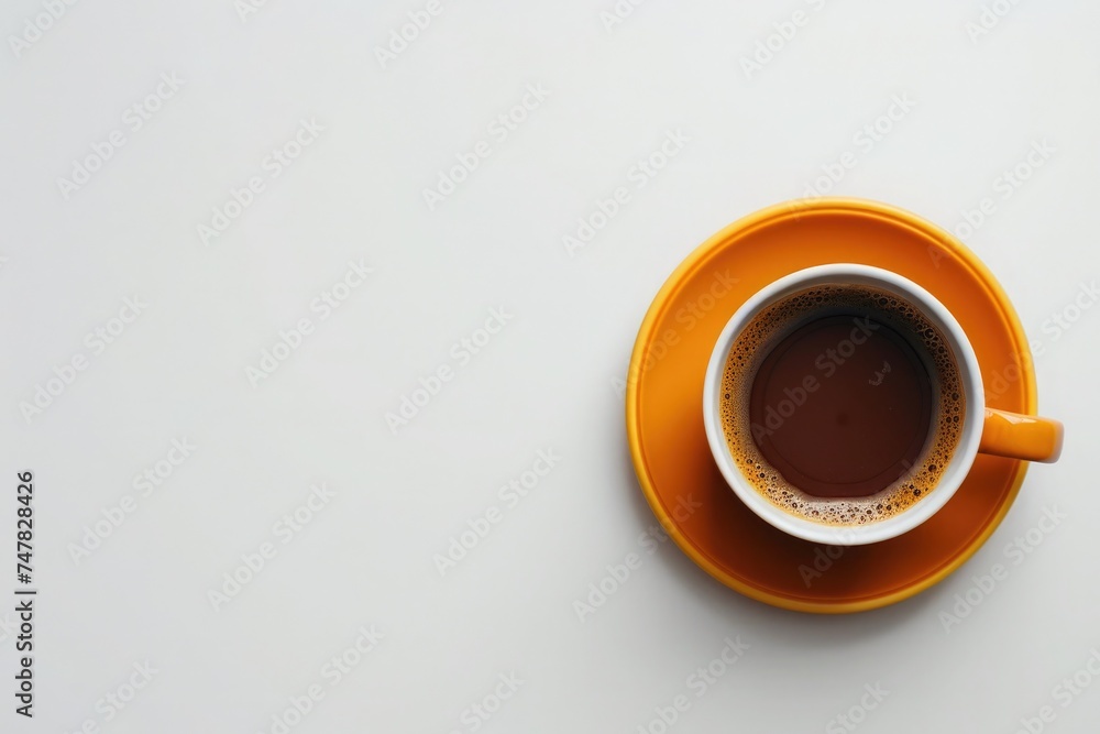 A simple, elegant coffee cup filled with black coffee, against a blank background, emphasizing minimalism and serenity A simple, elegant coffee cup filled with black coffee, against a blank background, emphasizing minimalism and serenity