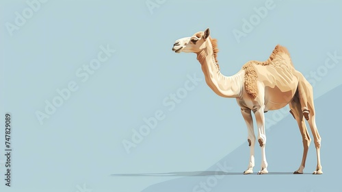 A camel is a large  even-toed ungulate with a distinctive hump on its back. It is native to North Africa and the Middle East.