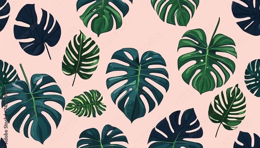 Jungle Foliage: Vector Background with Tropic Plants