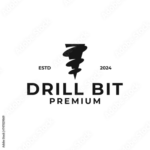 Drill Bit Logo Design Concept Vector Illustration