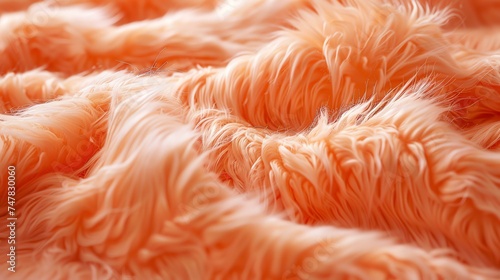 Soft and fluffy orange fur texture. © Nijat