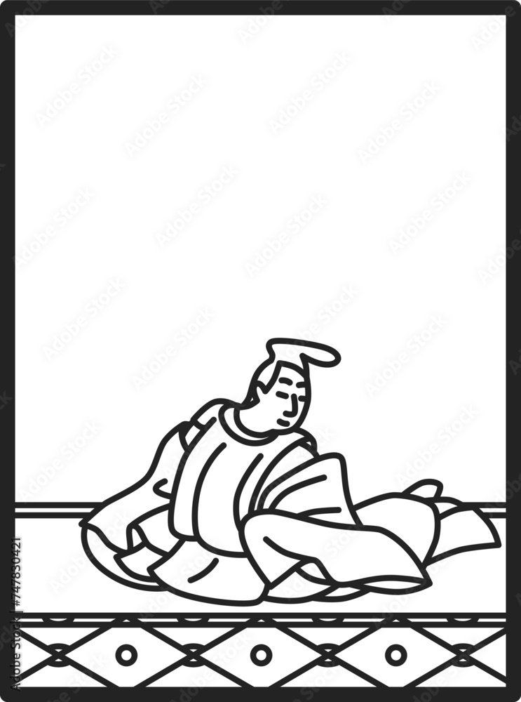 シンプル線画百人一首 平兼盛 シンプル線画百人一首 平兼盛