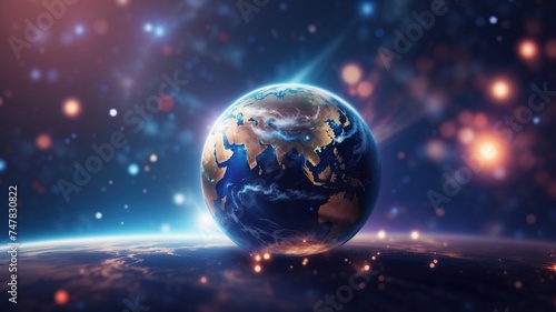 Wallpaper of space with planet earth
