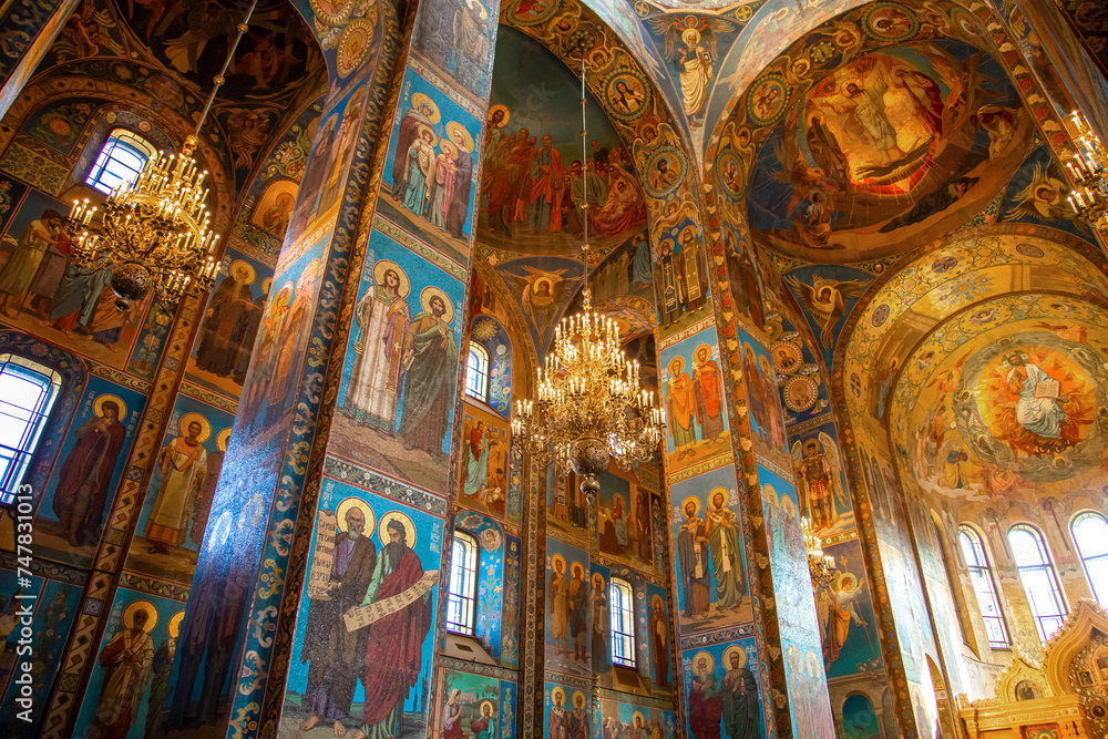 The Church of the Resurrection of Christ (Church of the Savior on Spilled Blood)  in St. Petersburg. Interior, details.
