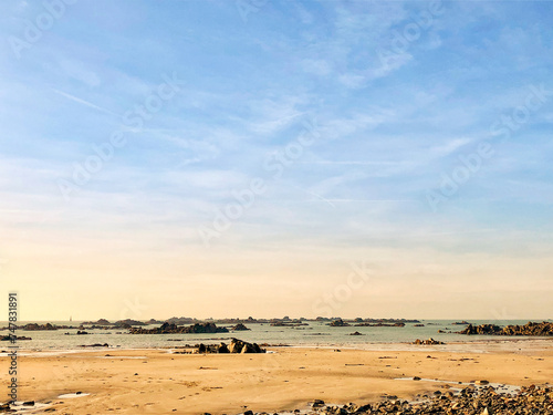 Panoramic view of the tidal zone in St. Clement  Jersey