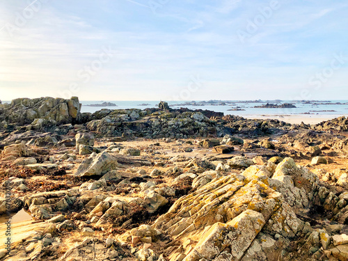 Panoramic view of the tidal zone in St. Clement  Jersey