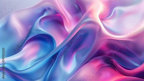 Gradient pink blue purple liquid smooth silk.