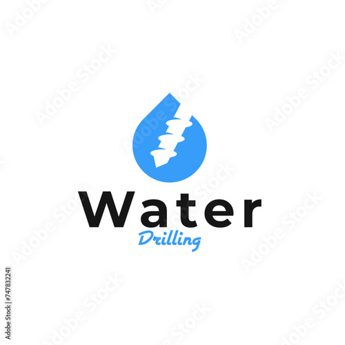 Water Drilling Logo Design Concept Vector Illustration
