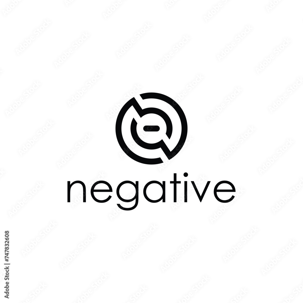 Negative logo icon vector
