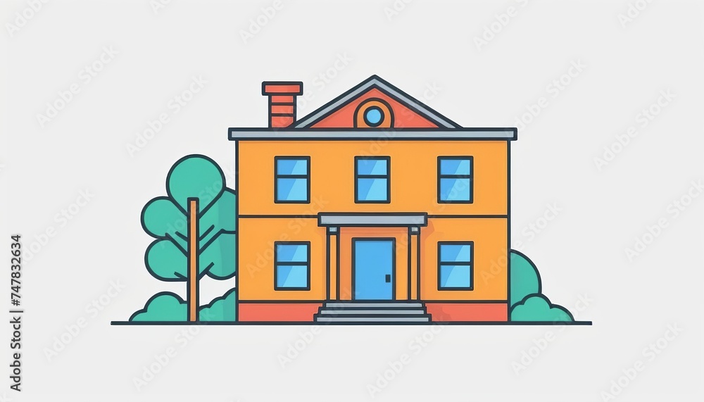 Building Icon: A Vector Illustration in Modern Style Building Icon: A Vector Illustration in Modern Style