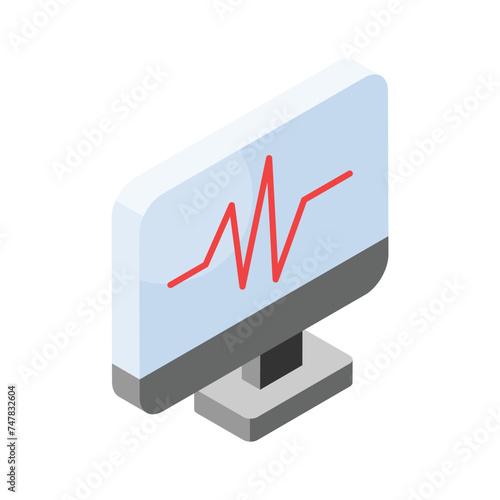 Grab this amazing icon of health monitoring, vector of electrocardiogram in modern style