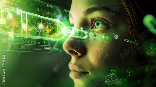 A scientist reviews data on a dangerous virus. A woman checks the effects of a new drug.